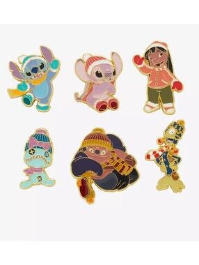 Loungefly Disney Lilo & Stitch Winter Characters Blind Box Enamel Pin